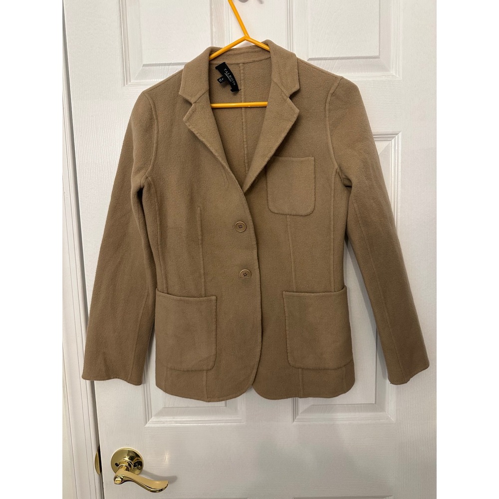 Talbots Womens Camel Tan Wool Blend 2-Button Blazer Jacket Size 6
